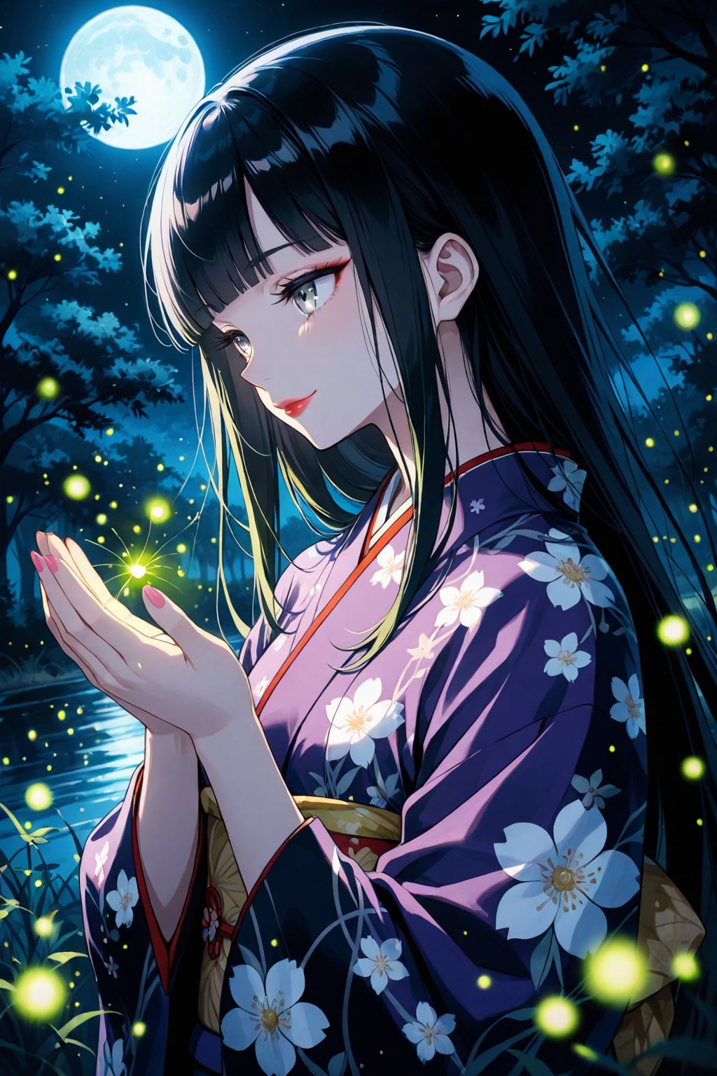 蛍と月