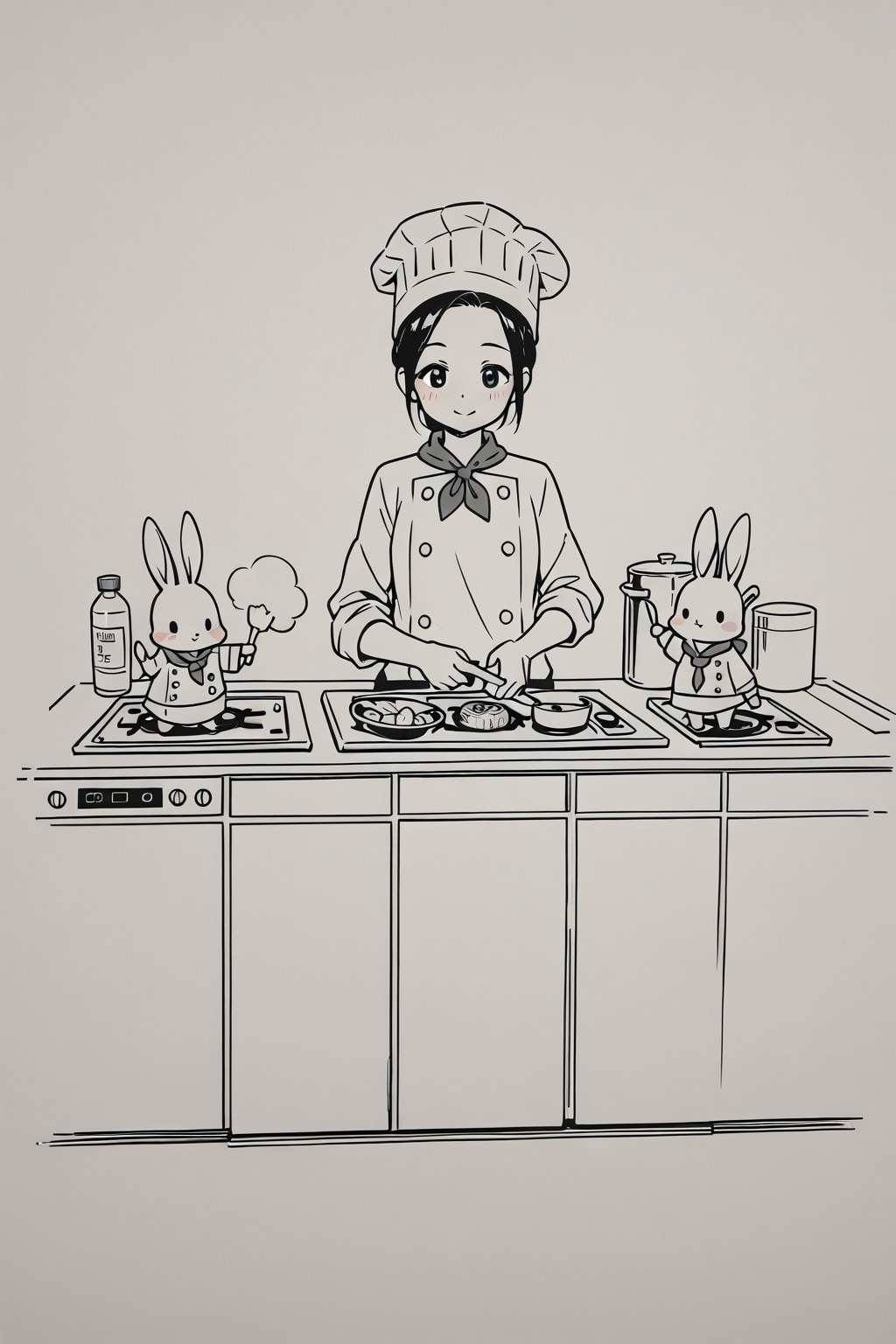料理するうさぎの妖精さん