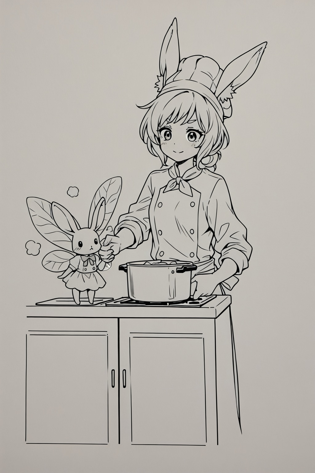 料理するうさぎの妖精さん