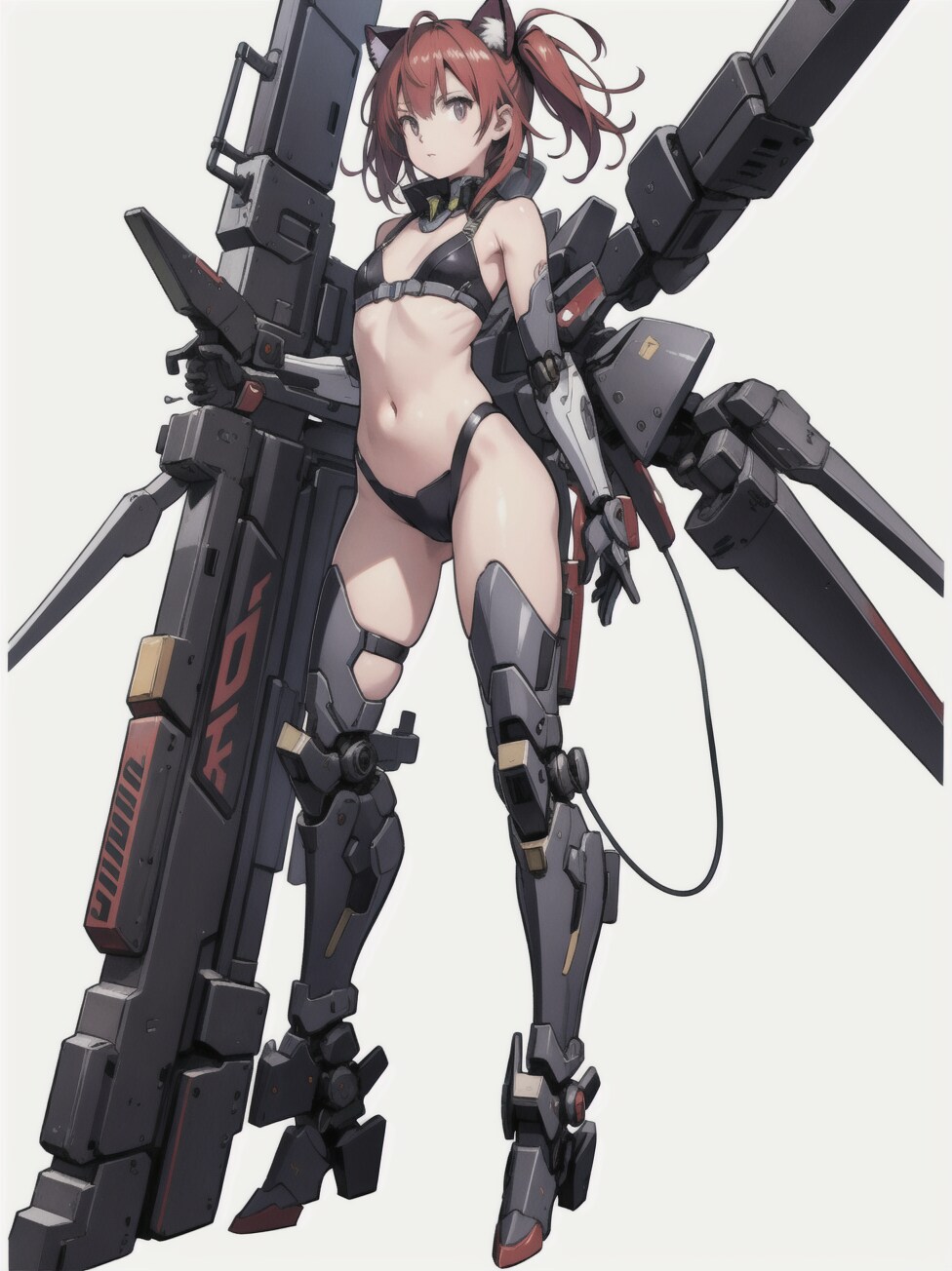 装備が中々　ゴツイ　メカ娘