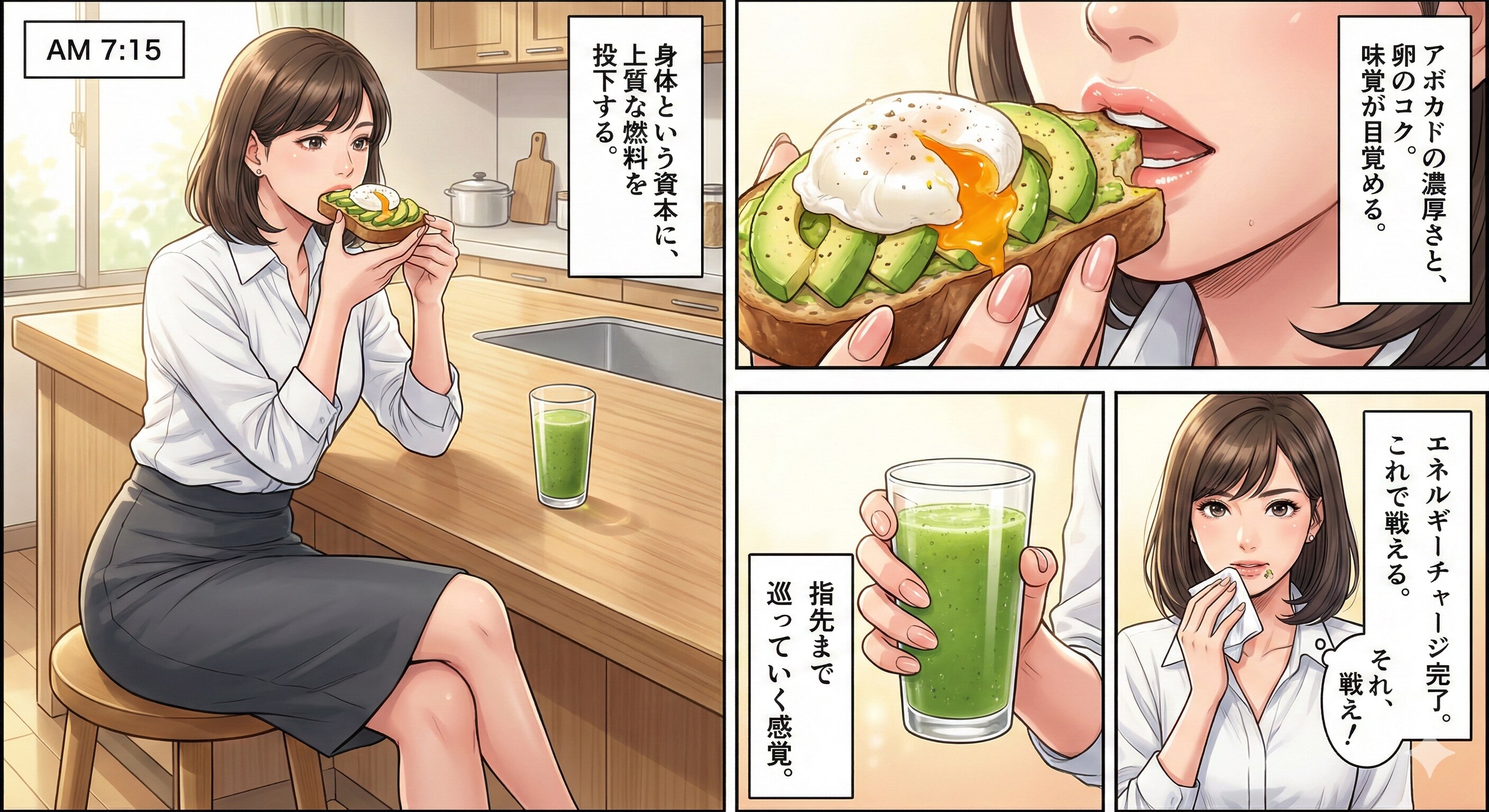 コミック・モーニングルーティーン | の人気AIイラスト・グラビア
