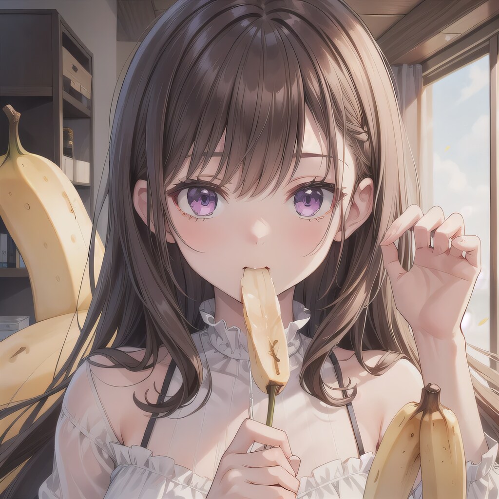 黒髪ロングでバナナの少女６