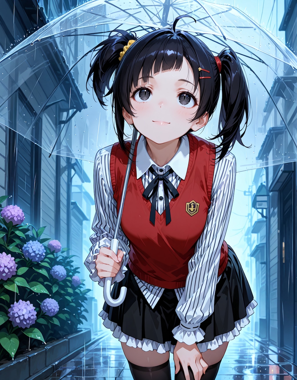 紫陽花と傘は、きっとお友達
