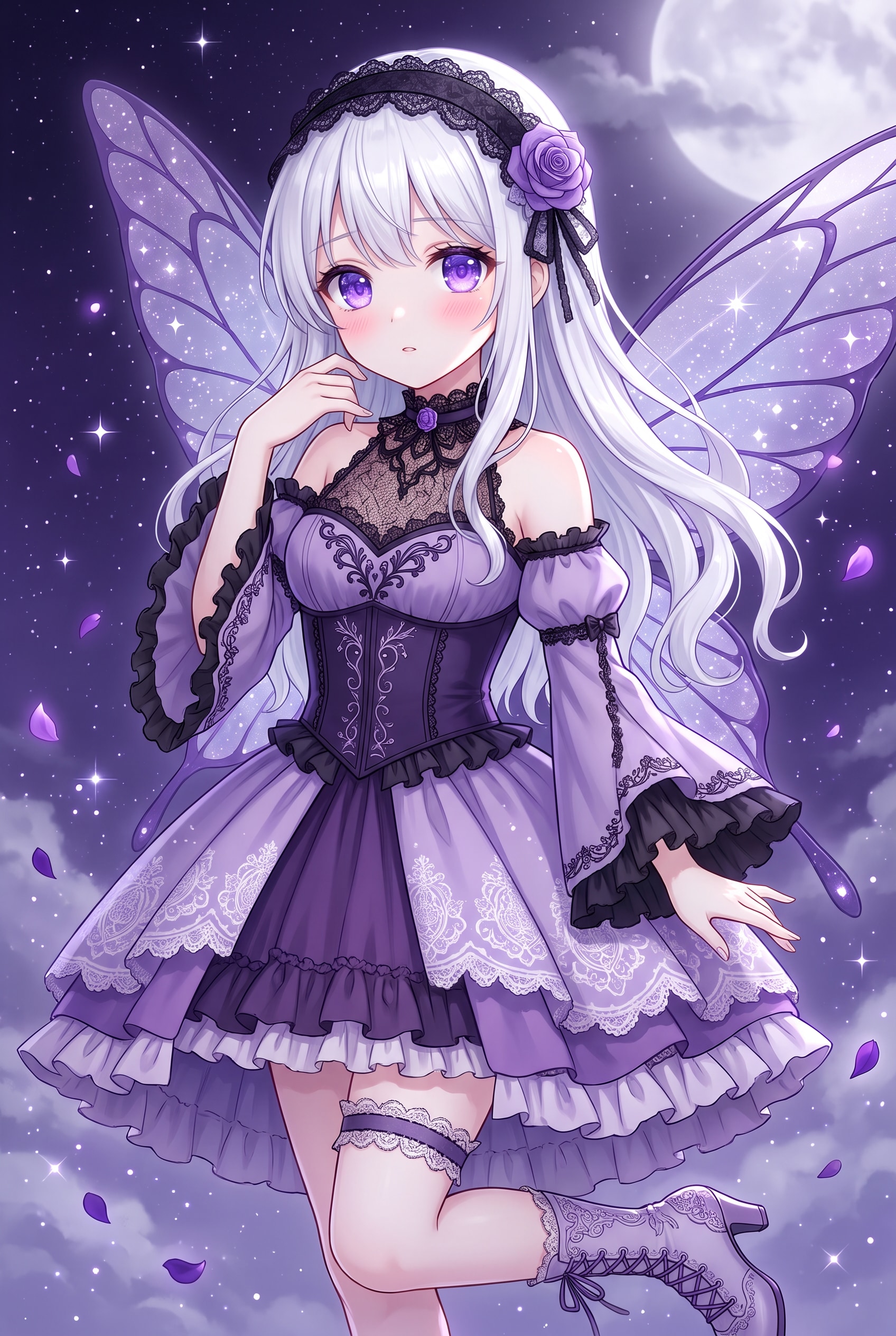 紫薔薇の夜蝶