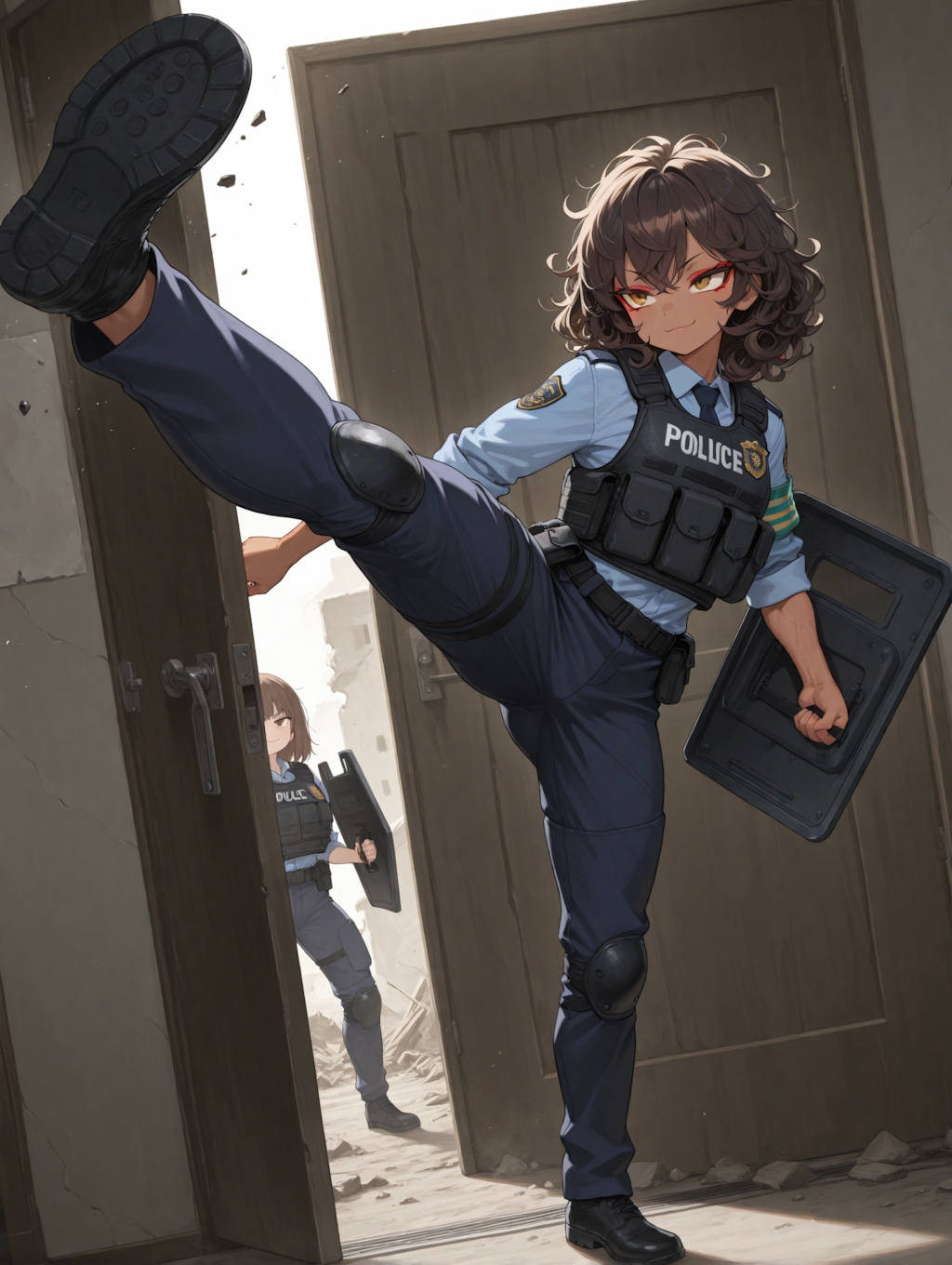 強硬突入するエバさん