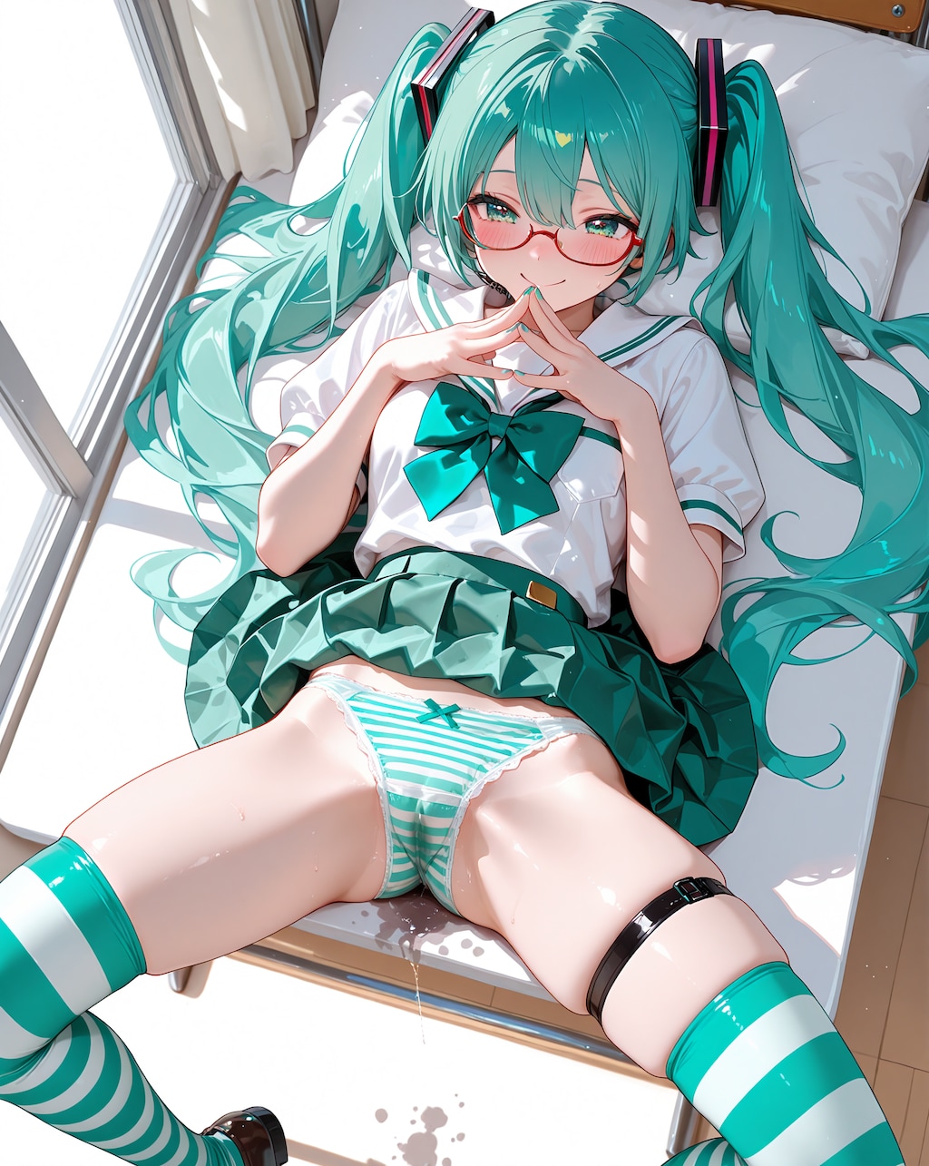 ミクさんは縞パンに限りますね♪