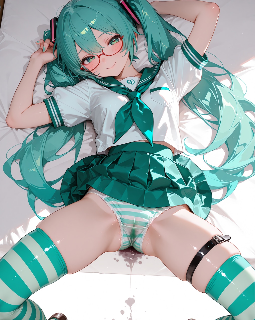 ミクさんは縞パンに限りますね♪