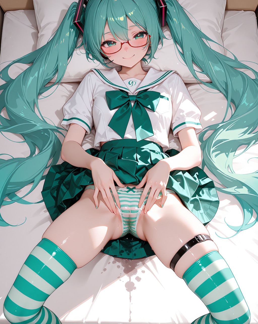 ミクさんは縞パンに限りますね♪