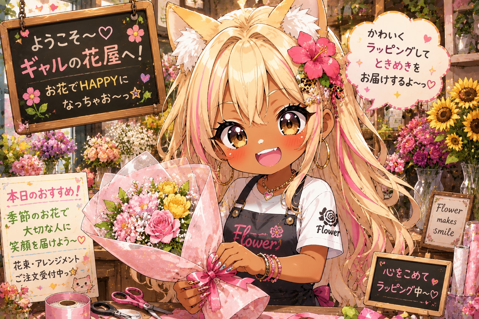 ちびギャルが居る【#けもみみ花屋にようこそ】３