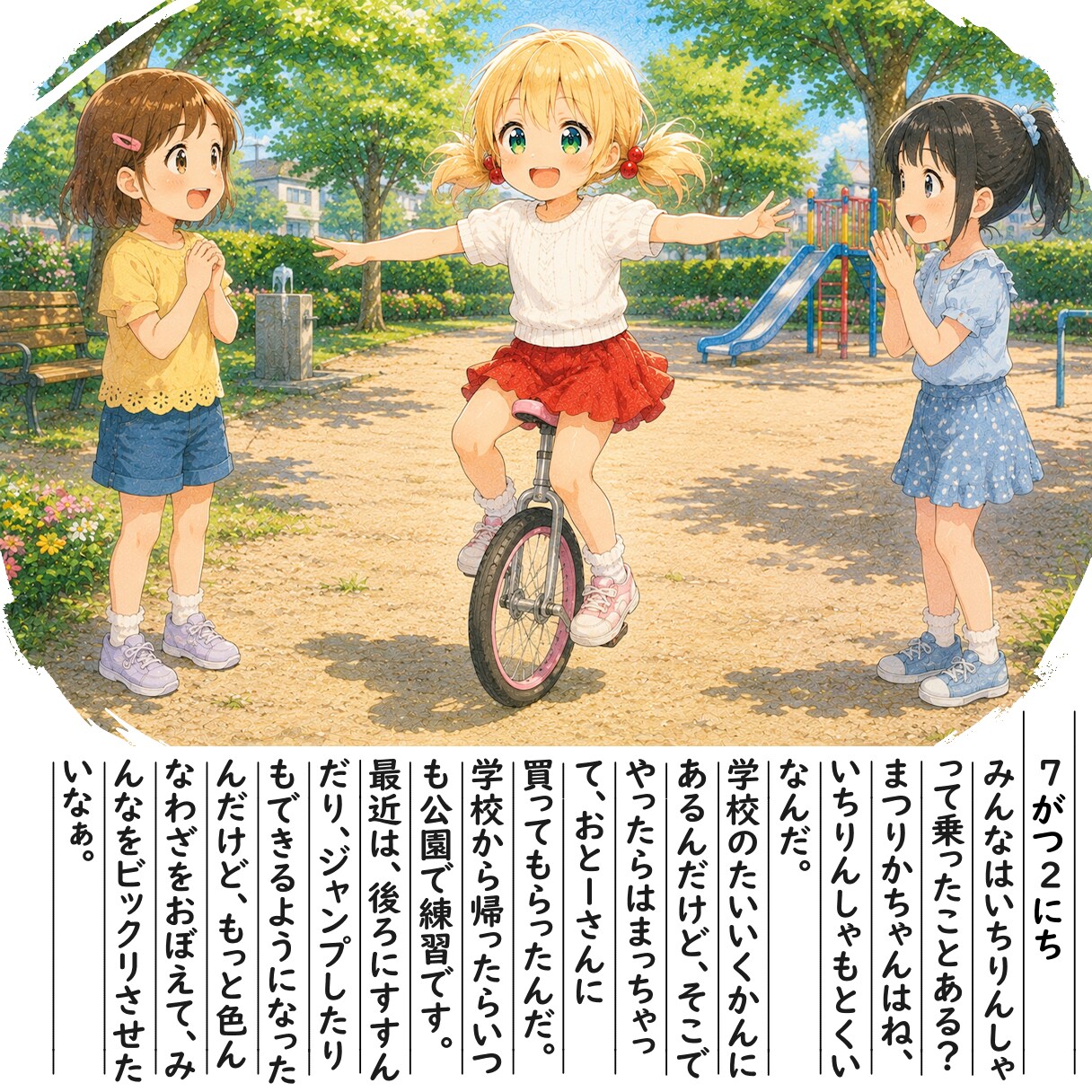 【絵日記】いちりんしゃが得意です