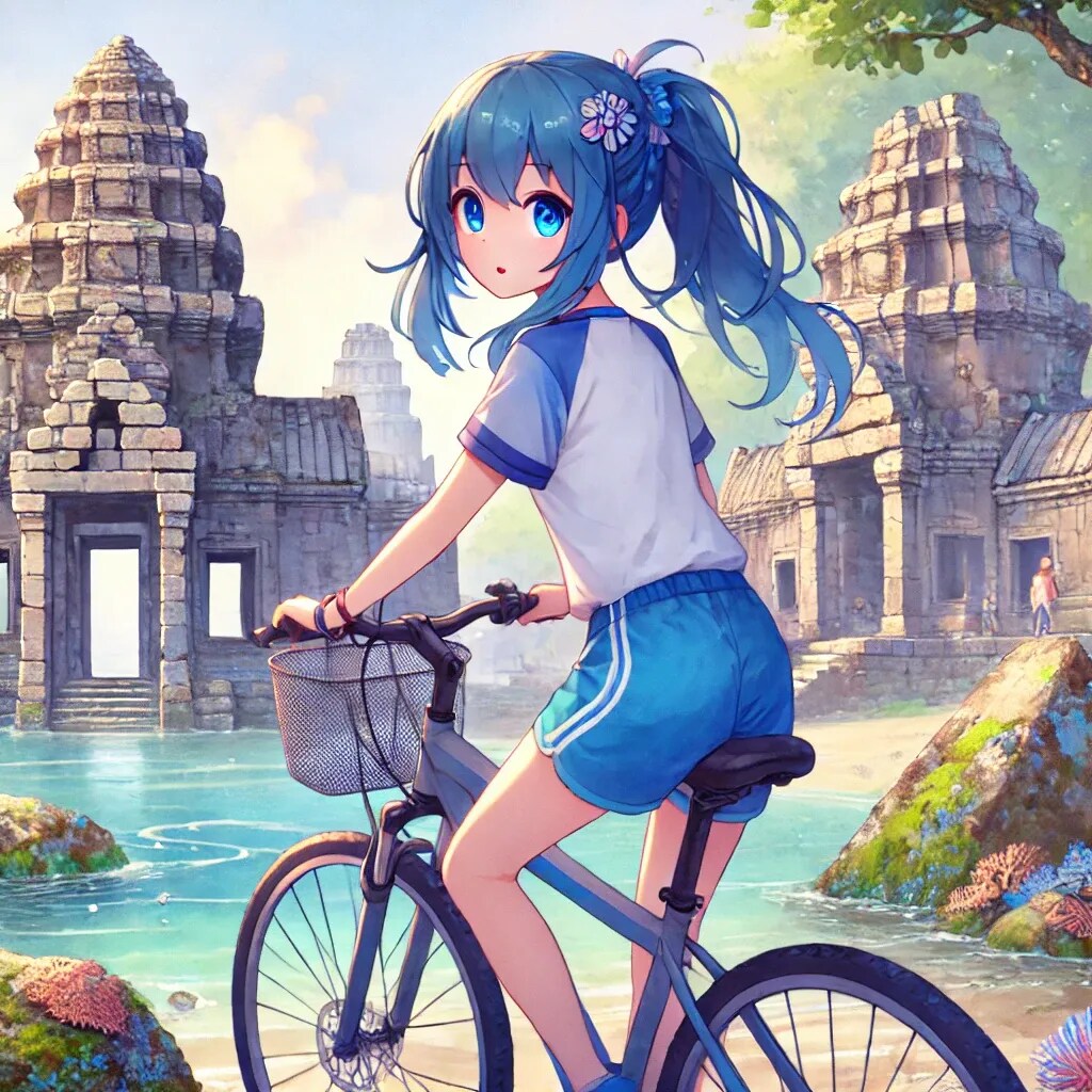 青ぽにちゃん サイクリング_Dalle