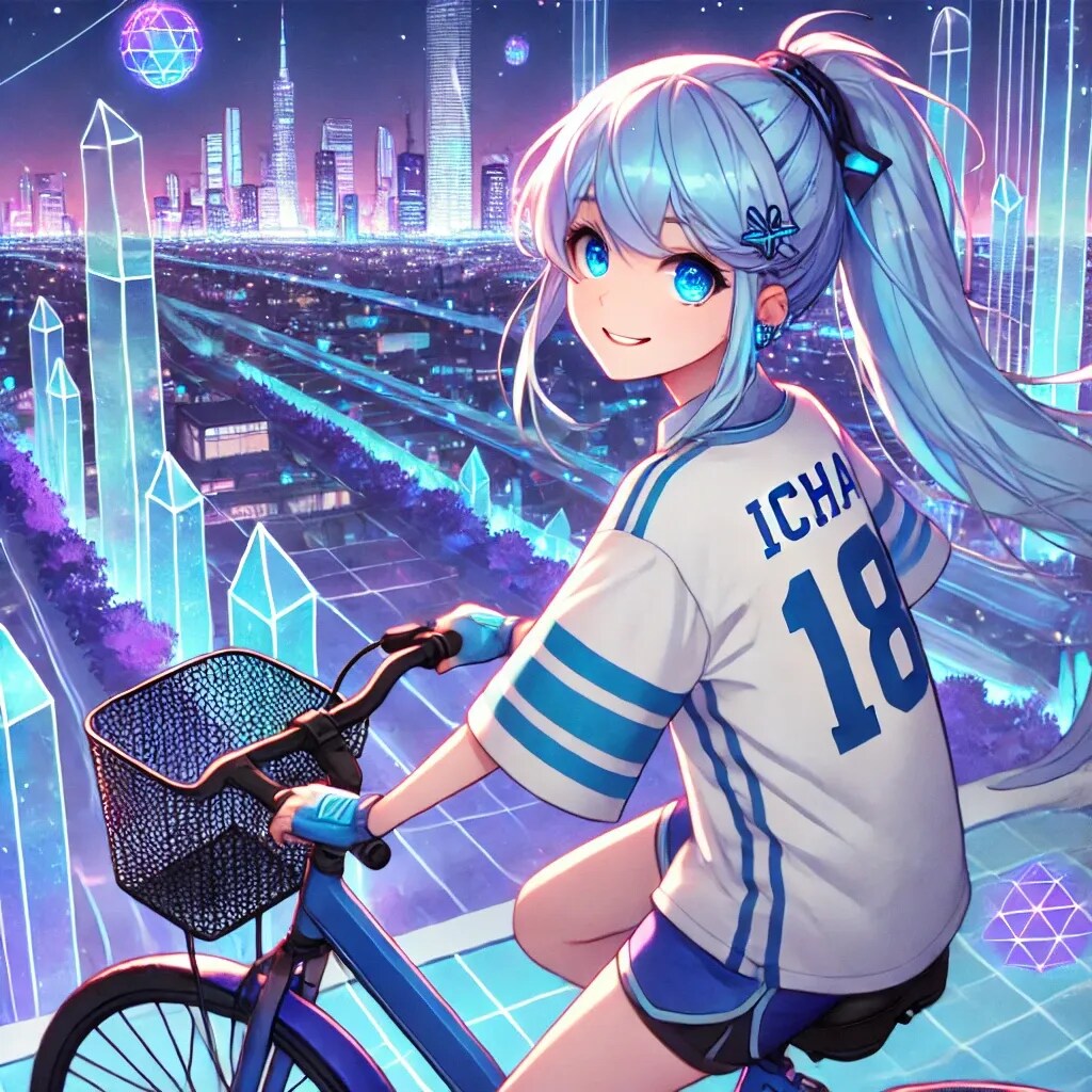 青ぽにちゃん サイクリング_Dalle