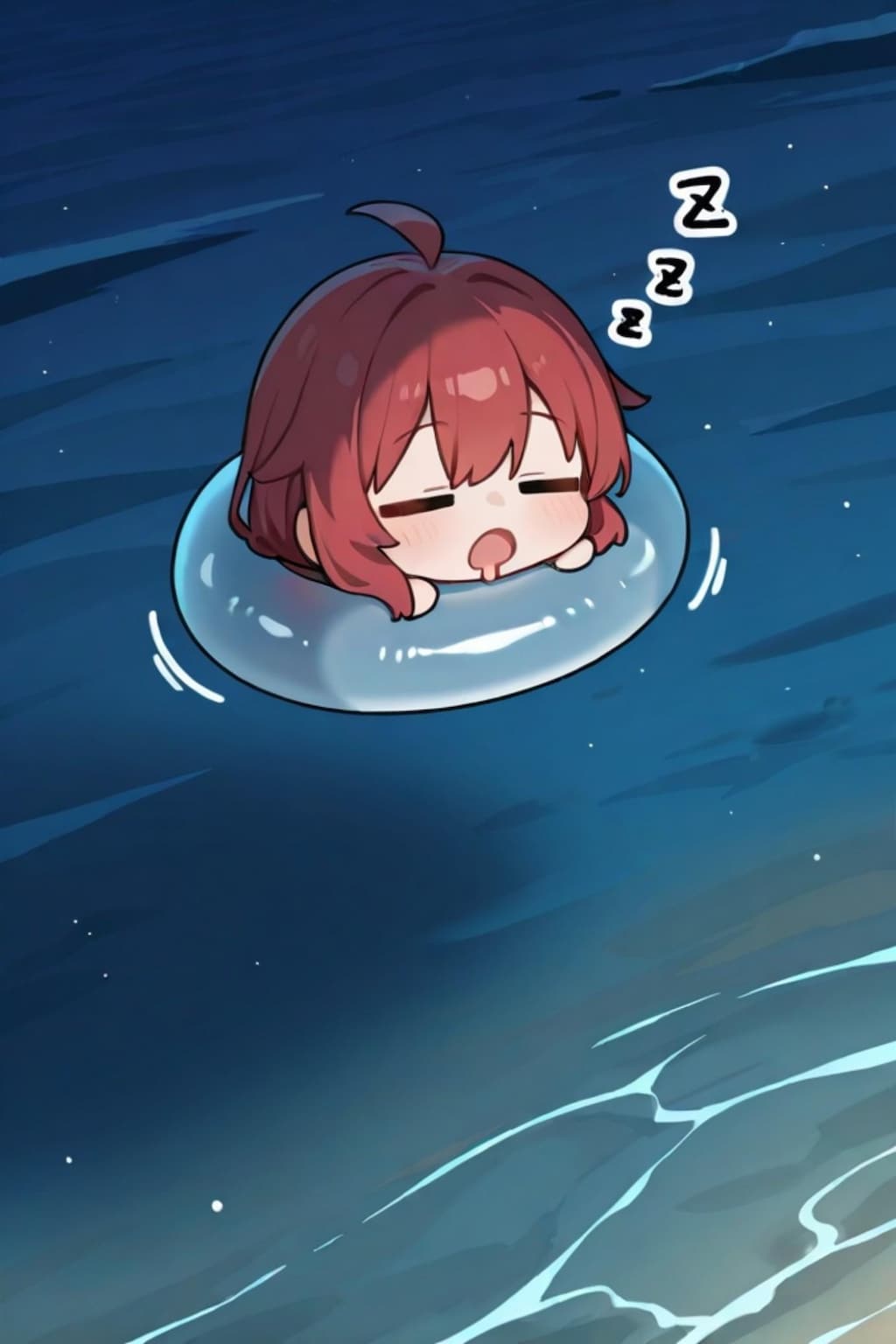 寝る赤髪ちゃん