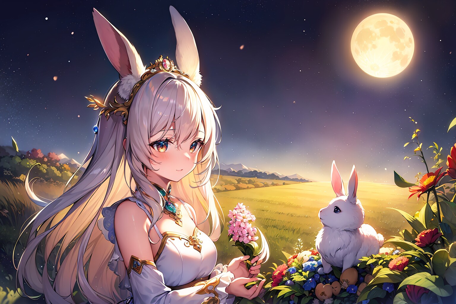 十五夜お月様と兎さん