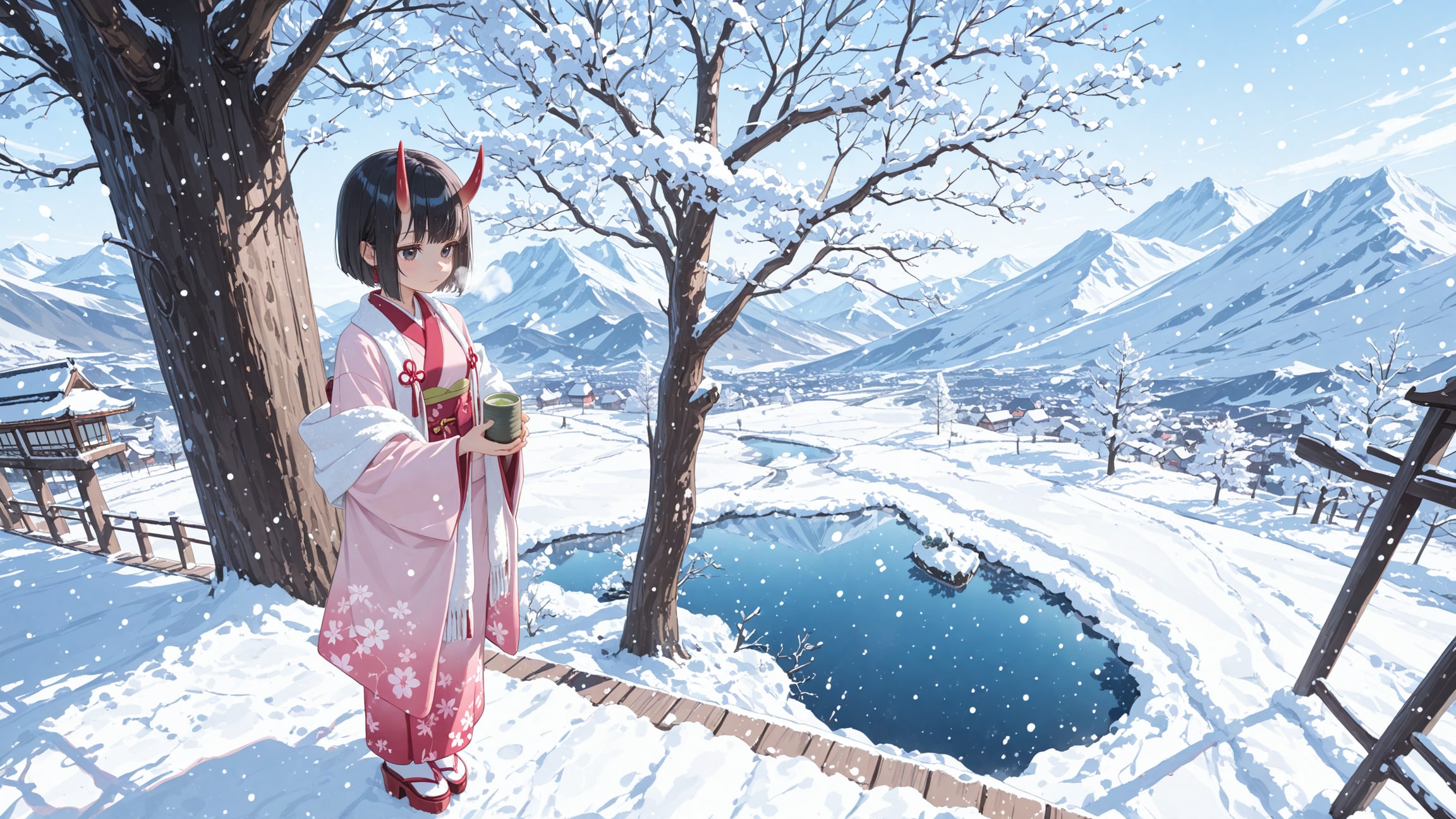 雪の中の八重桜 | の人気AIイラスト・グラビア