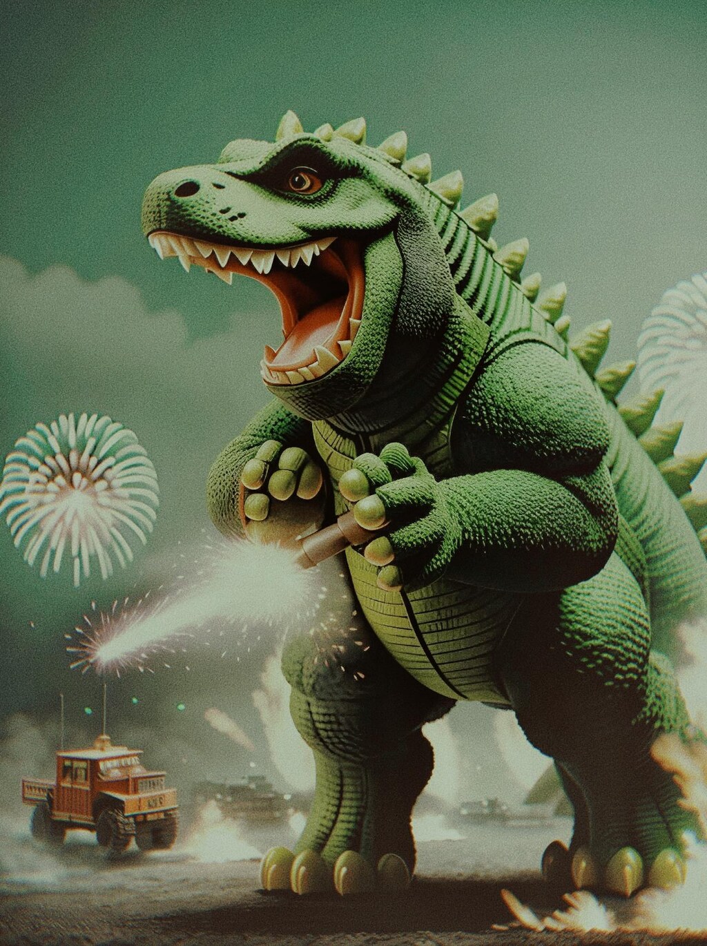 おもちゃの怪獣おもちゃのクルマ……子供向け
