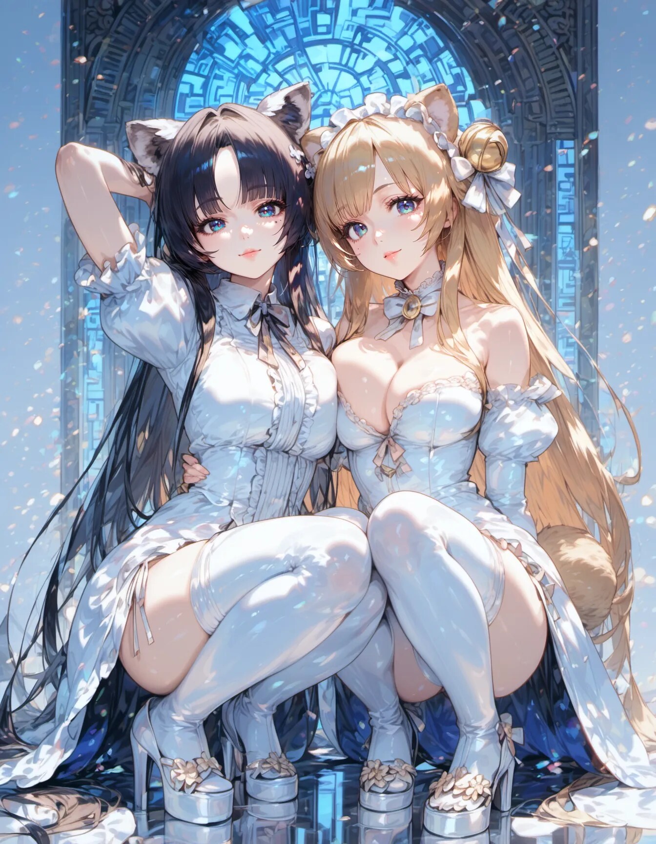 Twin Spirits in White