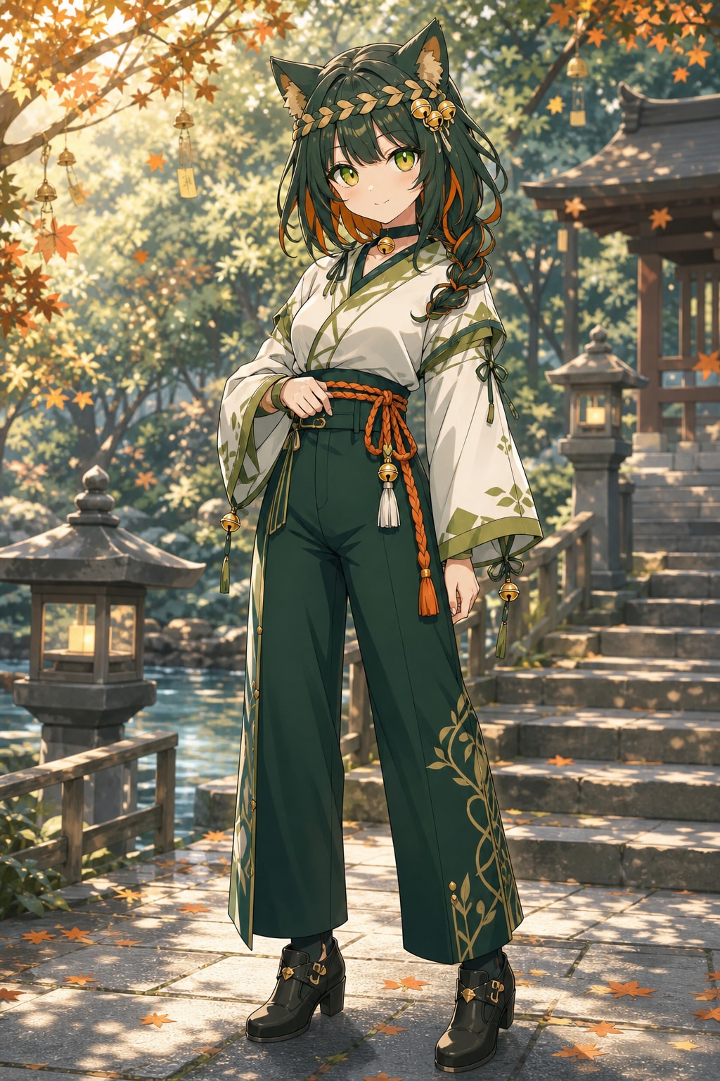 ワイドパンツ（１）翠鈴　GPTimages2.0