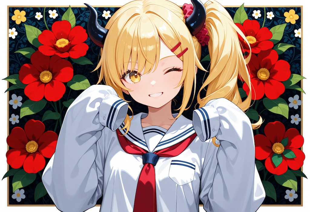 萌え袖女鬼高生さん