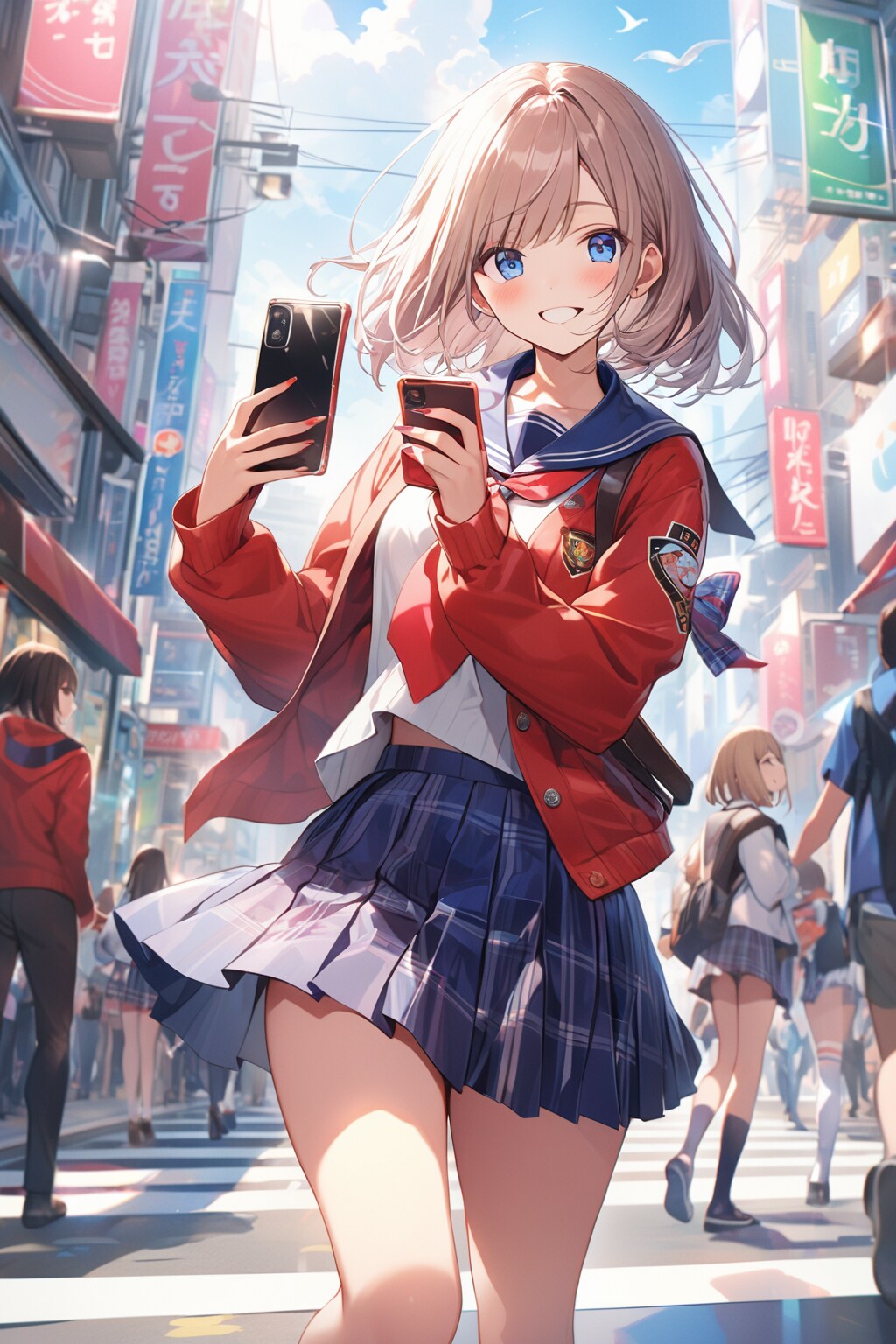 歩きスマホは、キケンです！ | の人気AIイラスト・グラビア