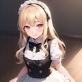 メイド服で佇む金色の髪の少女 4枚目