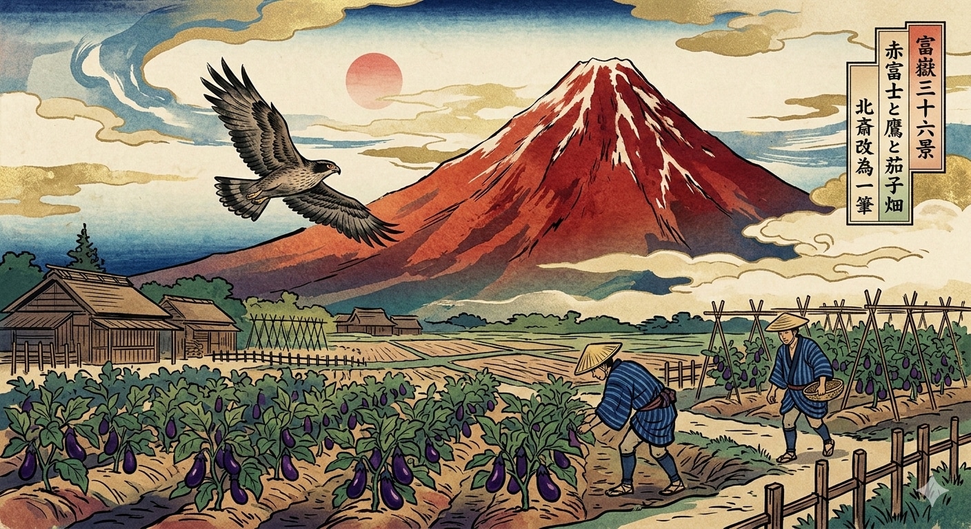 一富士、二鷹、三茄子（赤富士、北斎） | の人気AIイラスト・グラビア