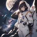宇宙服を着ているアリス。 2枚目
