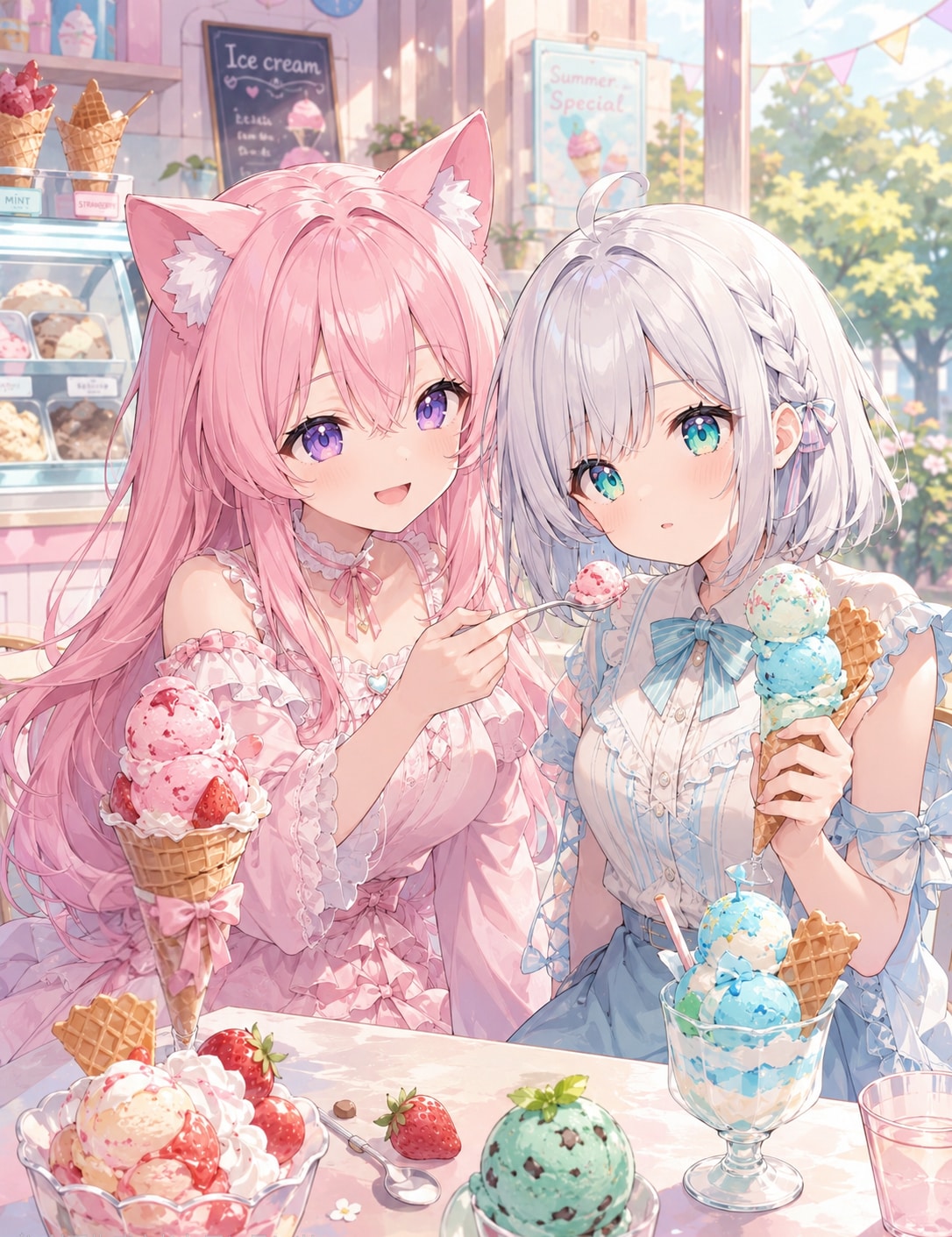 5/9 アイスクリームの日 ② | の人気AIイラスト・グラビア