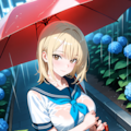 傘と紫陽花と私 2枚目