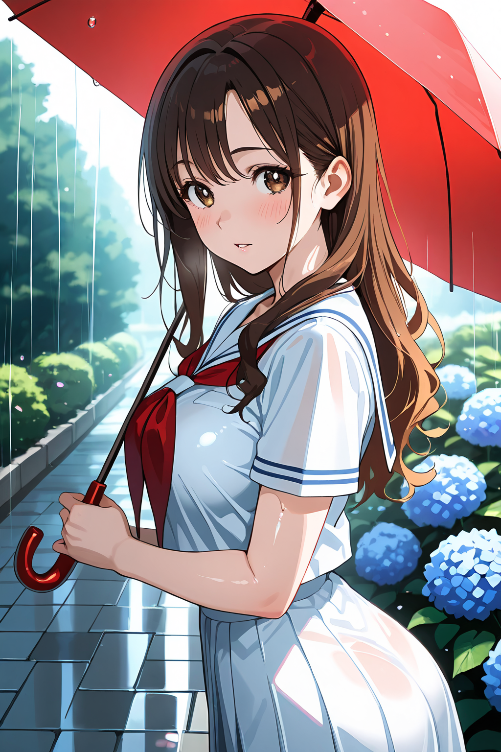 傘と紫陽花と私