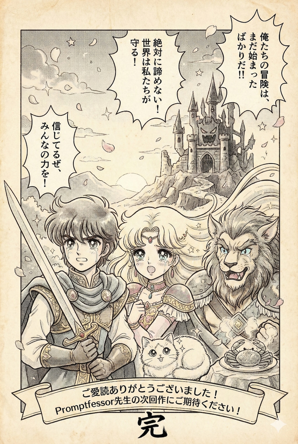 少女マンガ風少年誌の一コマ（打ち切り）