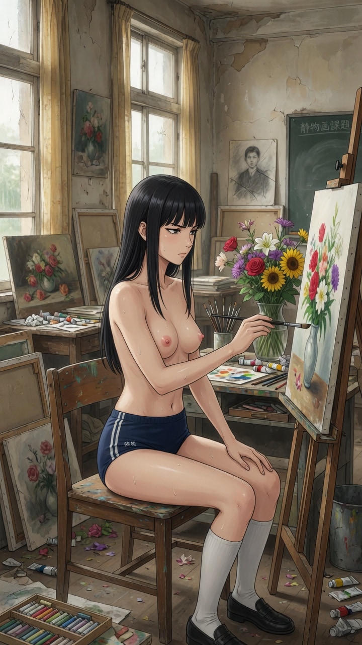 美術部のブルマ少女