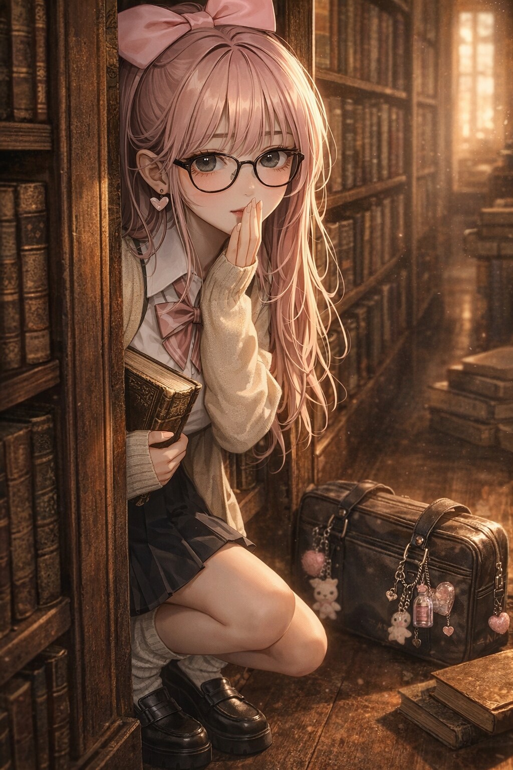 落果ちゃんは、図書館で「ギャップ萌え」の罠を仕掛けるのですッ