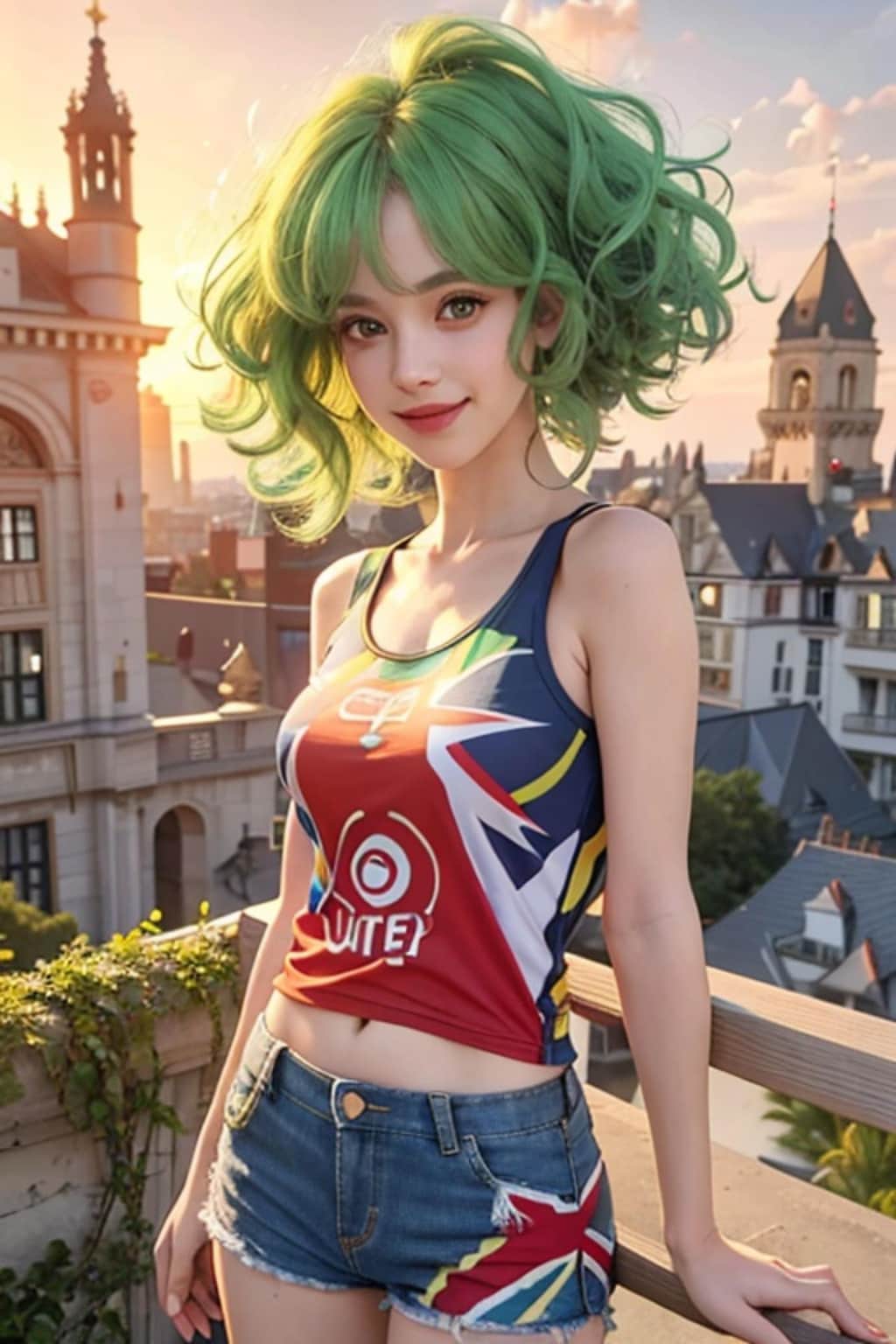 緑髪の人