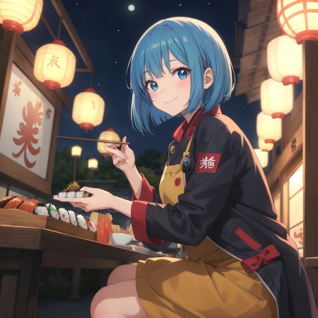 秋夜の寿司バー | の人気AIイラスト・グラビア