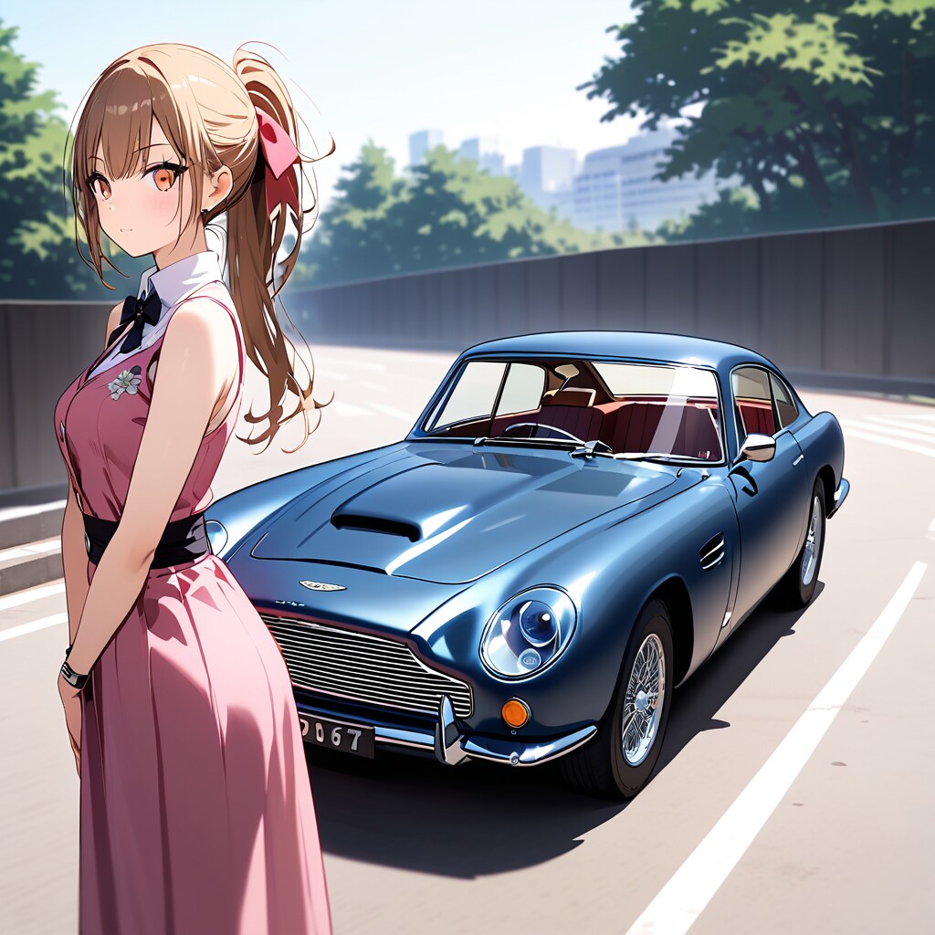 スポーツカーと女子