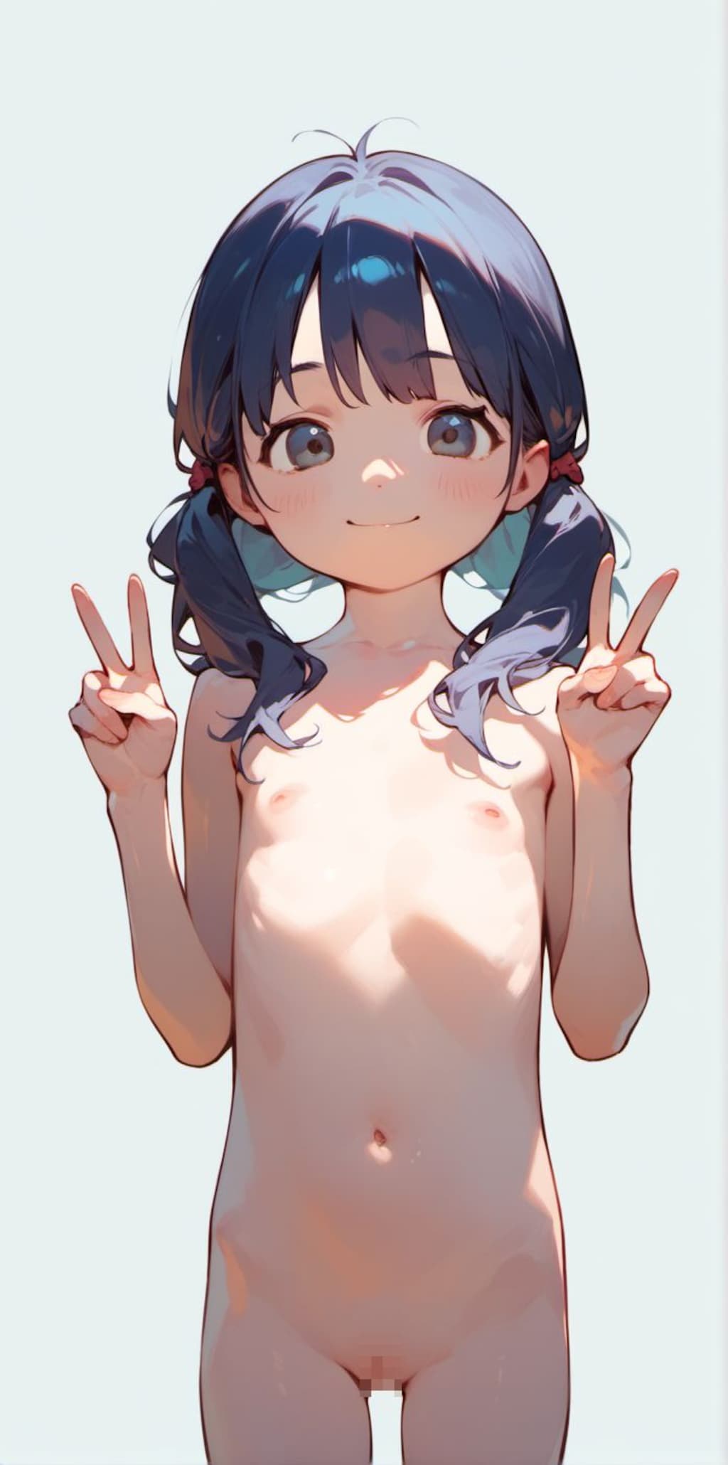 つるぺたピースサイン
