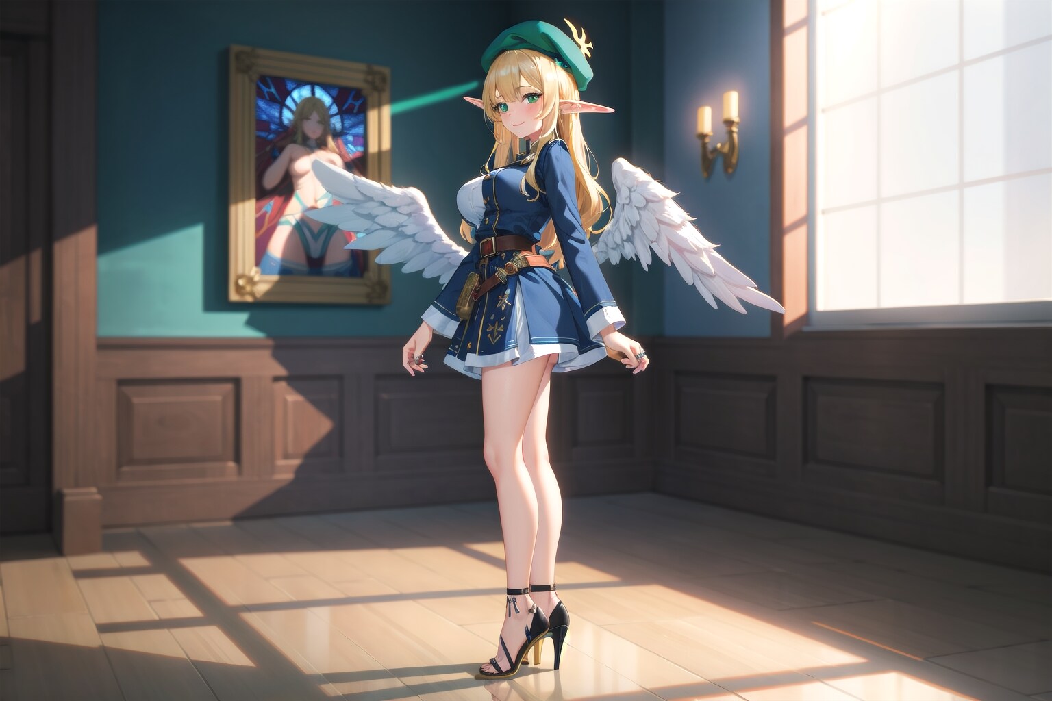 天使とベレー帽
