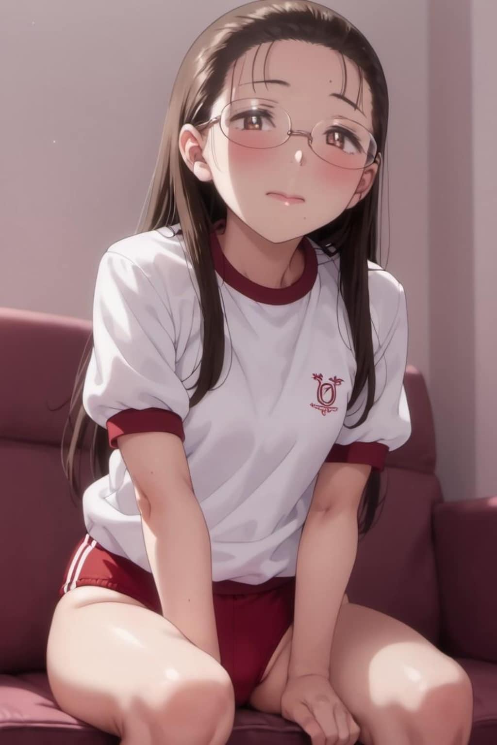 体操服の眼鏡女子高生