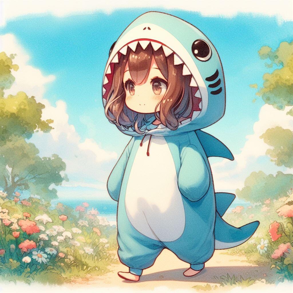 おさんぽするサメちゃん