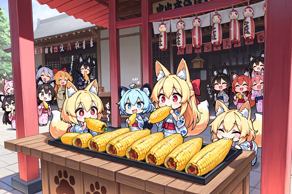 奉納祭のコーン食べ放題！