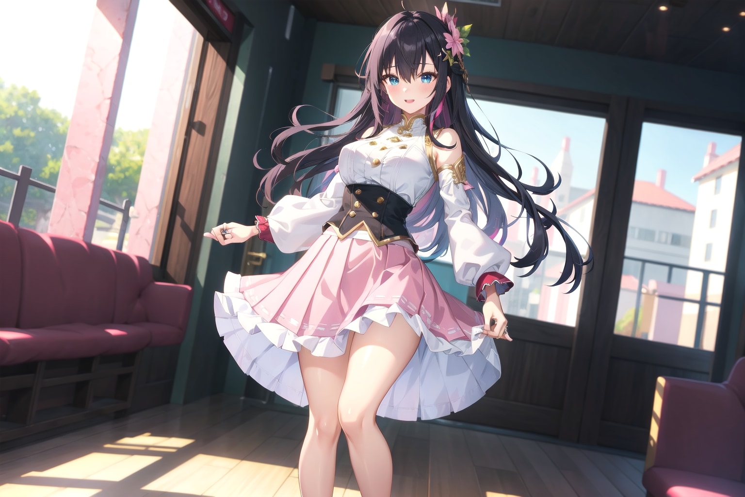 ピンクのフリル