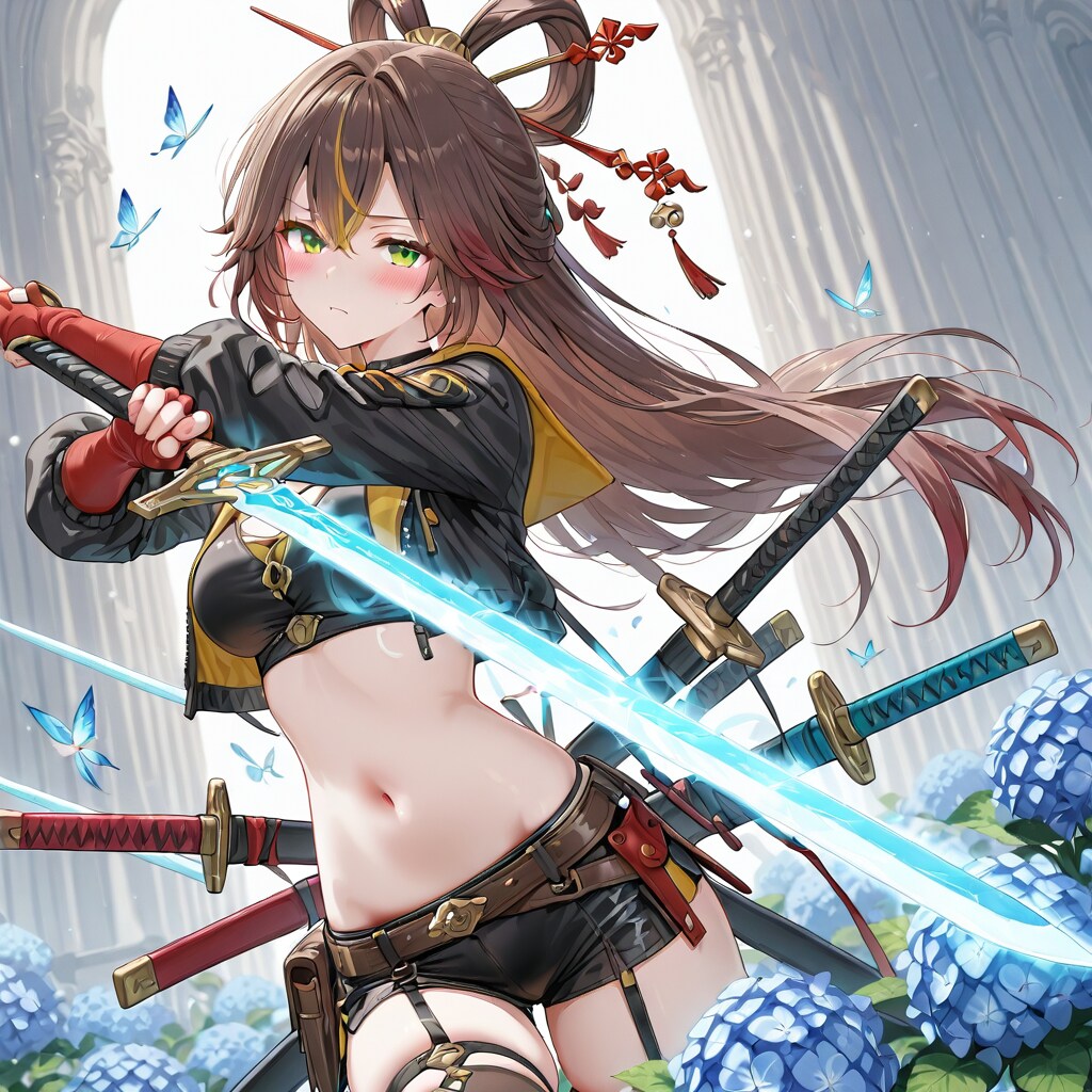 たくさん刀持ってる女の子