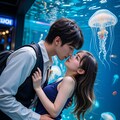 水族館でいちゃつくカップル 2枚目