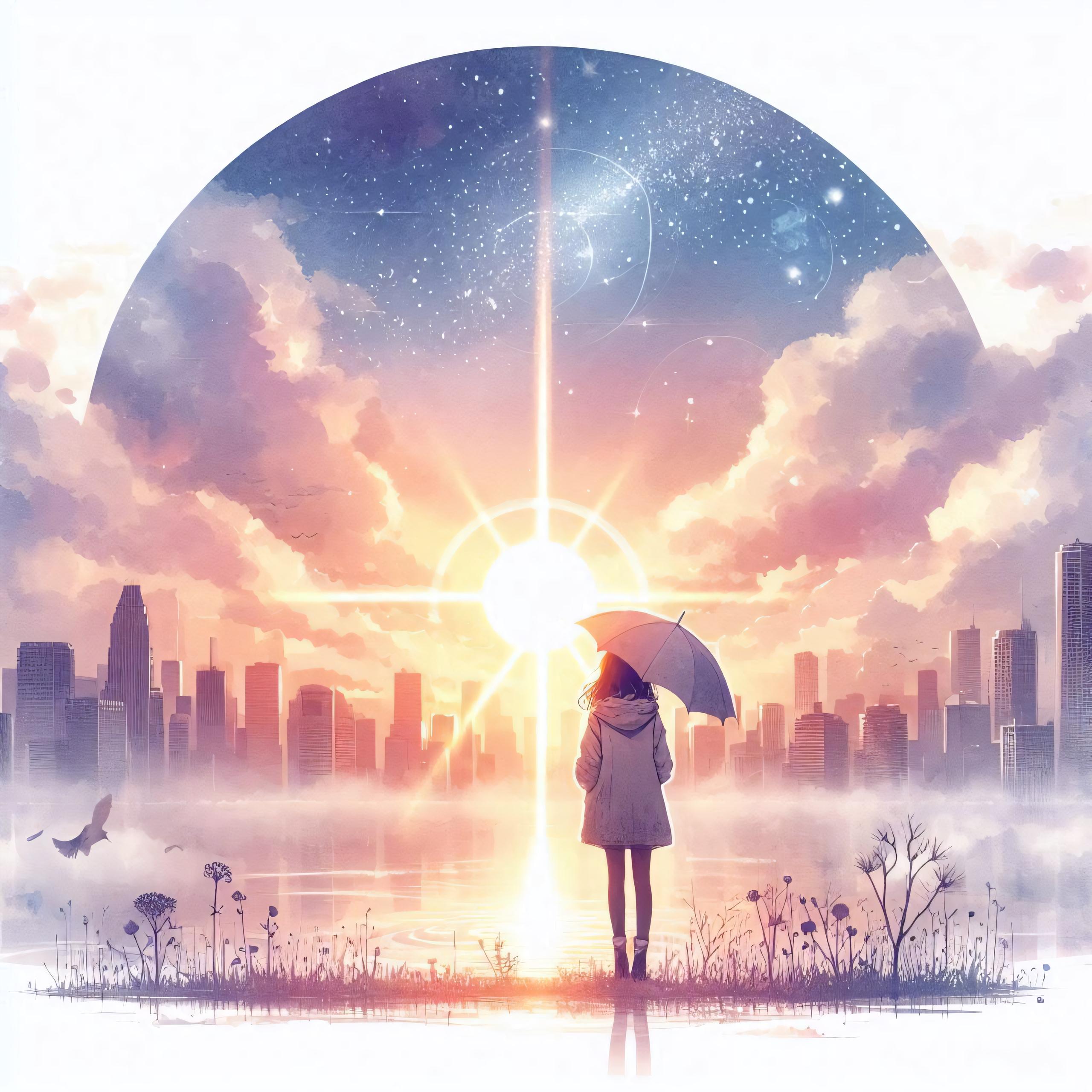 雨上がりと夕日 | の人気AIイラスト・グラビア