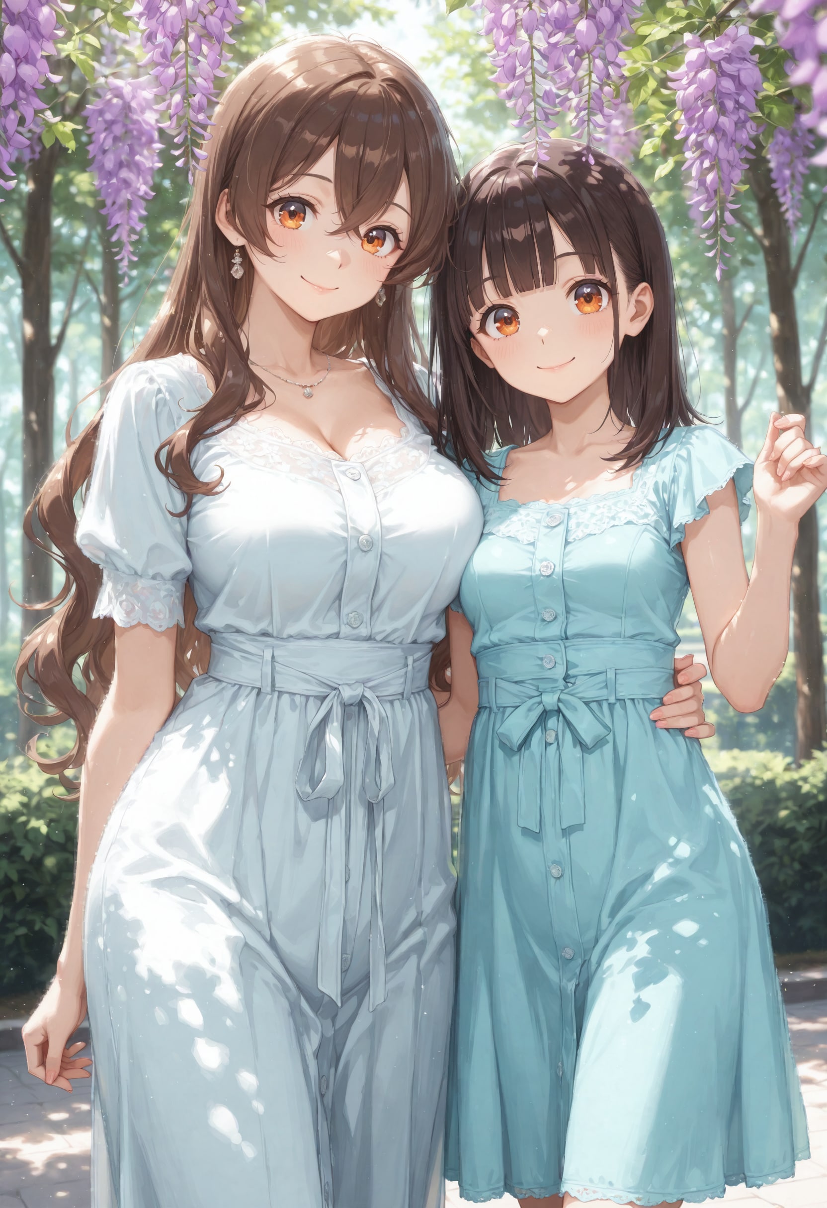 【#メグナナ】親子で藤棚を散策（SDXL） | の人気AIイラスト・グラビア