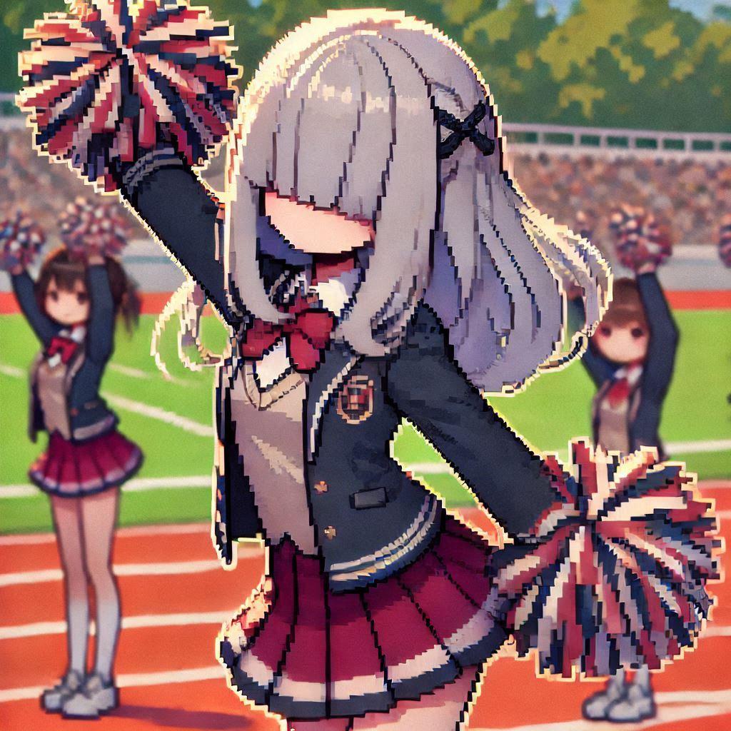 メカクレガールが応援してくれる