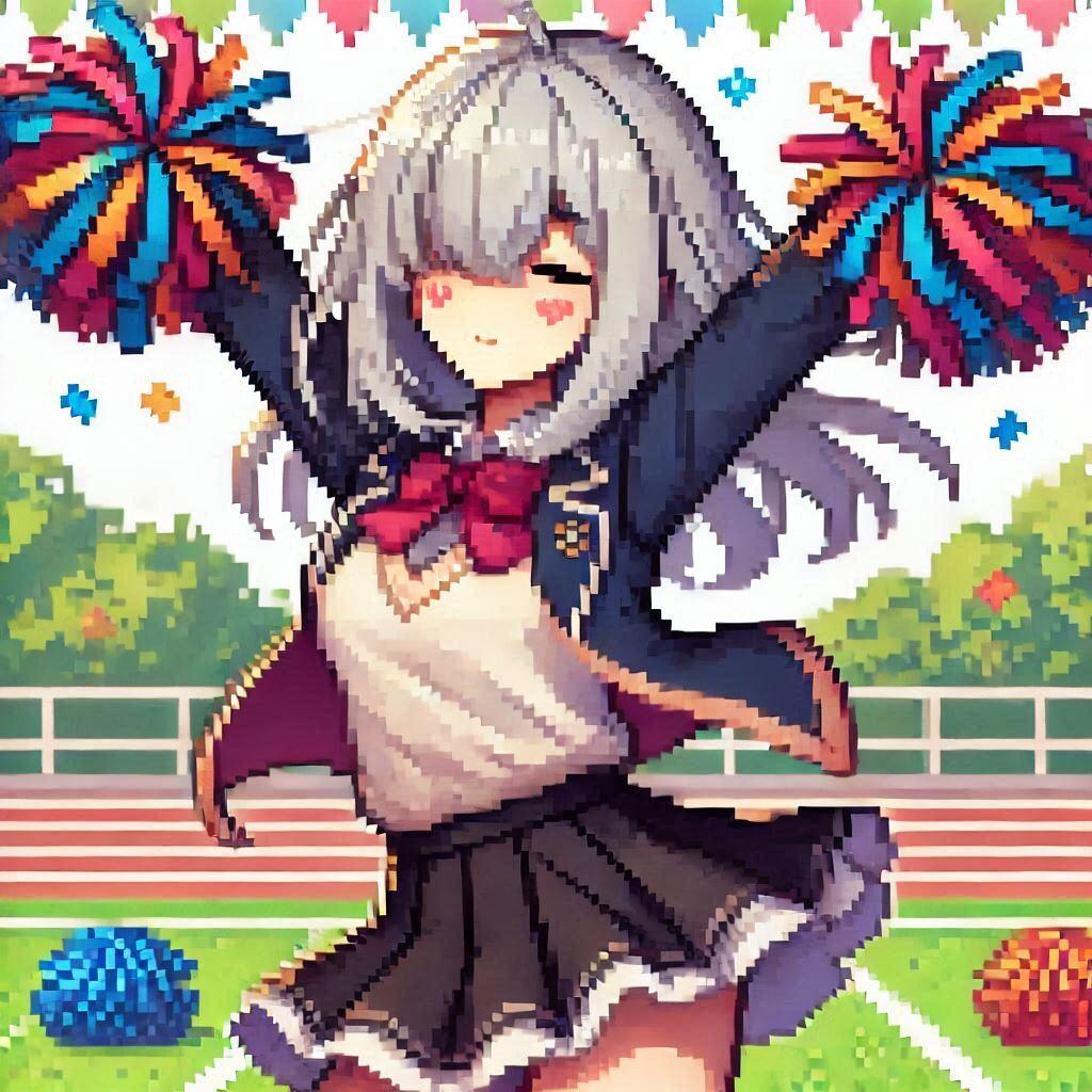 メカクレガールが応援してくれる