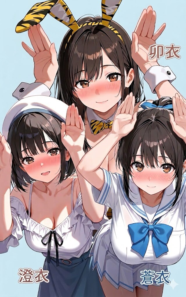 三姉妹で“おはよウサギ”