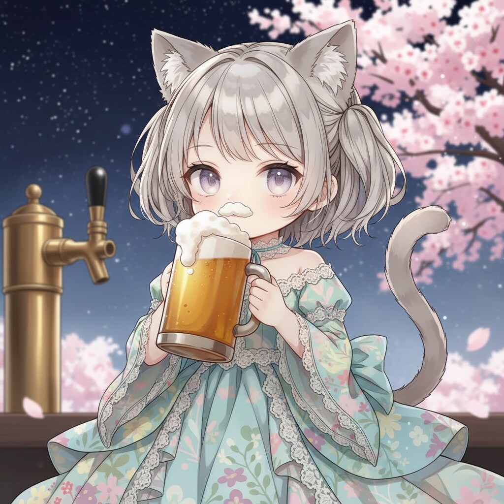 銀ツイにゃん。泡髭ガーリー